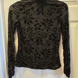 Elegant Black Floral Women's Top